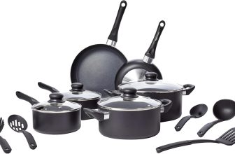 Amazon Basics Non-Stick Kitchen Cookware 15-Piece Set